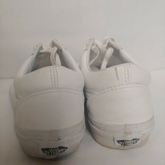 Vans Off The Wall Men's 8 Women's 9.5 Skate Shoes White Leather Sneakers EUC - Picture 7 of 12